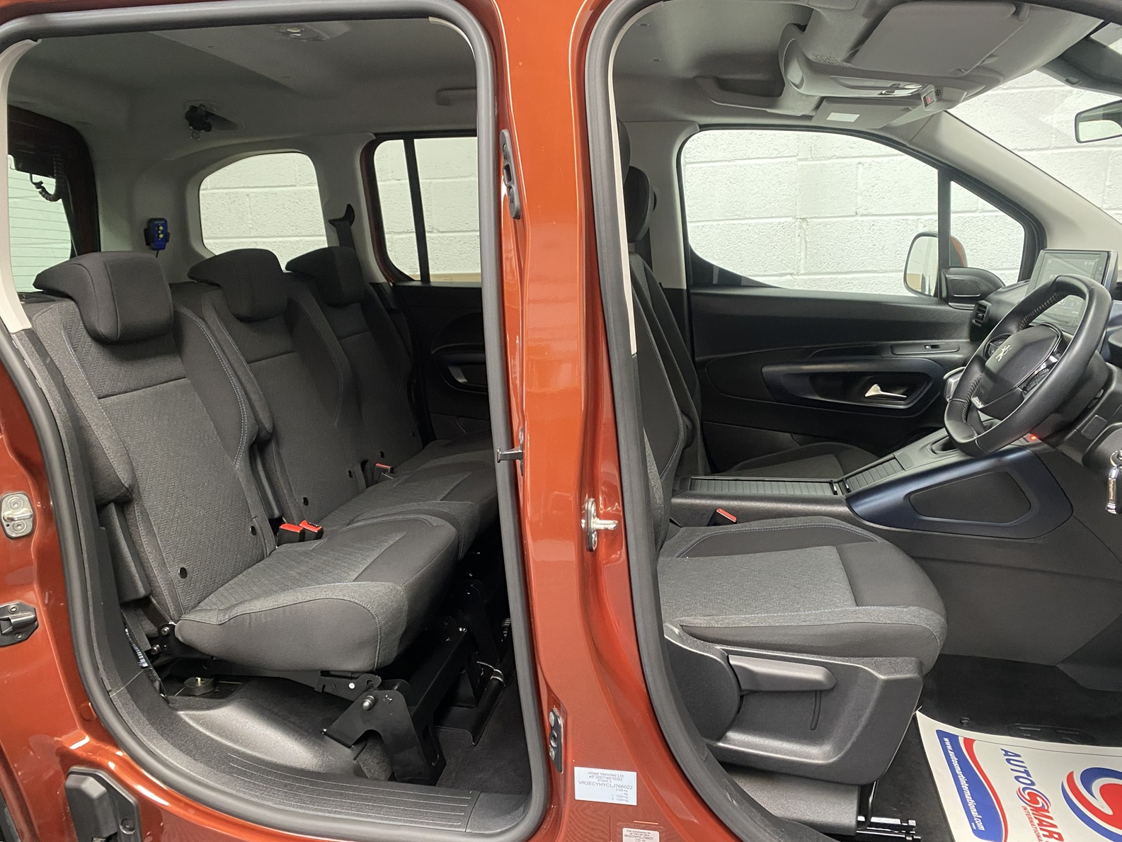 Disabled Accessible Peugeot Rifter in Bronze. It has 5 seats or 3 seats plus wheelchair passenger. This vehicle is for sale at Michael Harraway Cars in Weston super Mare. SF70 JUC 27