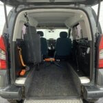 rear Interior view showing lowered rear floor section of a wheelchair accessible accessible (WAV) Citroen Berlingo that is for sale at Michael Harraway Cars in Weston super Mare NK68 AYF 11