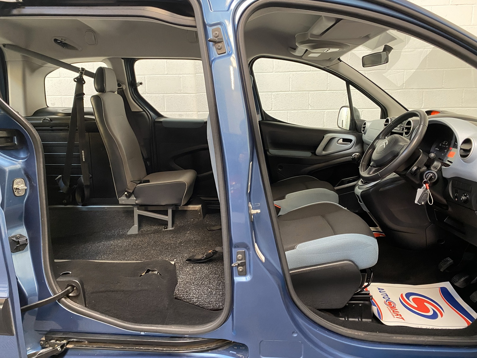 Blue Citroen Berlingo wheelchair accessible vehicle that is for sale at Michael harraway Cars. NK13 EUW 19
