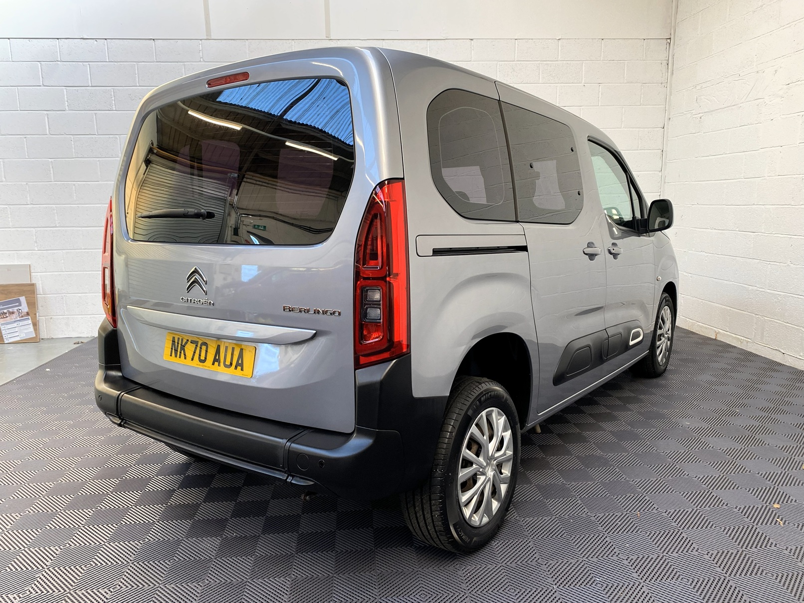 Citroen Berlingo WAV wheelchair accessible vehicle for sale at Michael Harraway Cars, Weston-super-Mare, with three passenger seats, space for one wheelchair user, and a lightweight rear access ramp. NK70 AUA 4