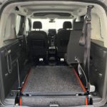 Peugeot Rifter WAV wheelchair accessible vehicle for sale at Michael Harraway Cars, Weston-super-Mare, with three passenger seats, space for one wheelchair user, and a lightweight fold-flat rear access ramp. SF20 GNP 14