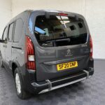 Peugeot Rifter WAV wheelchair accessible vehicle for sale at Michael Harraway Cars, Weston-super-Mare, with three passenger seats, space for one wheelchair user, and a lightweight fold-flat rear access ramp. SF20 GNP 6