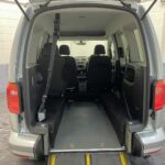 A silver Volkswagen Caddy Life wheelchair accessible vehicle WAV that is for sale at Michael Harraway Cars in Weston super Mare. HJ20 AXZ 12