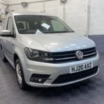 A silver Volkswagen Caddy Life wheelchair accessible vehicle WAV that is for sale at Michael Harraway Cars in Weston super Mare. HJ20 AXZ 2