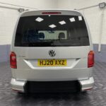 A silver Volkswagen Caddy Life wheelchair accessible vehicle WAV that is for sale at Michael Harraway Cars in Weston super Mare. HJ20 AXZ 7