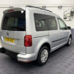 A silver Volkswagen Caddy Life wheelchair accessible vehicle WAV that is for sale at Michael Harraway Cars in Weston super Mare. HJ20 AXZ 8