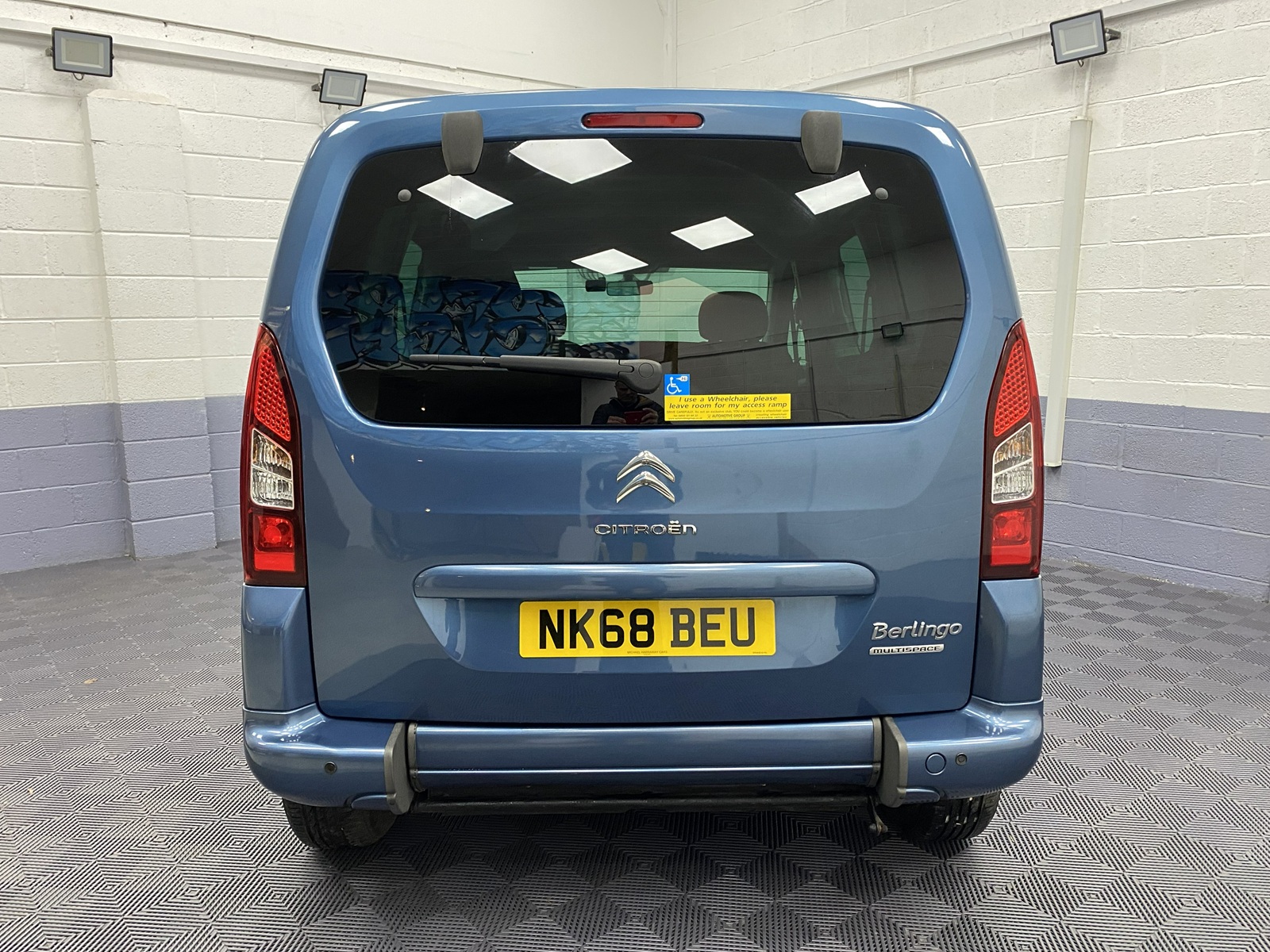 2018 Citroen Berlingo WAV Blue - rear view. NK68 BEU