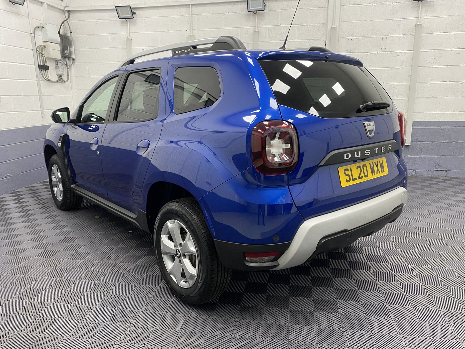 Metallic Blue Dacia Duster Comfort for sale at Michael Harraway Cars SL20 WXW 1