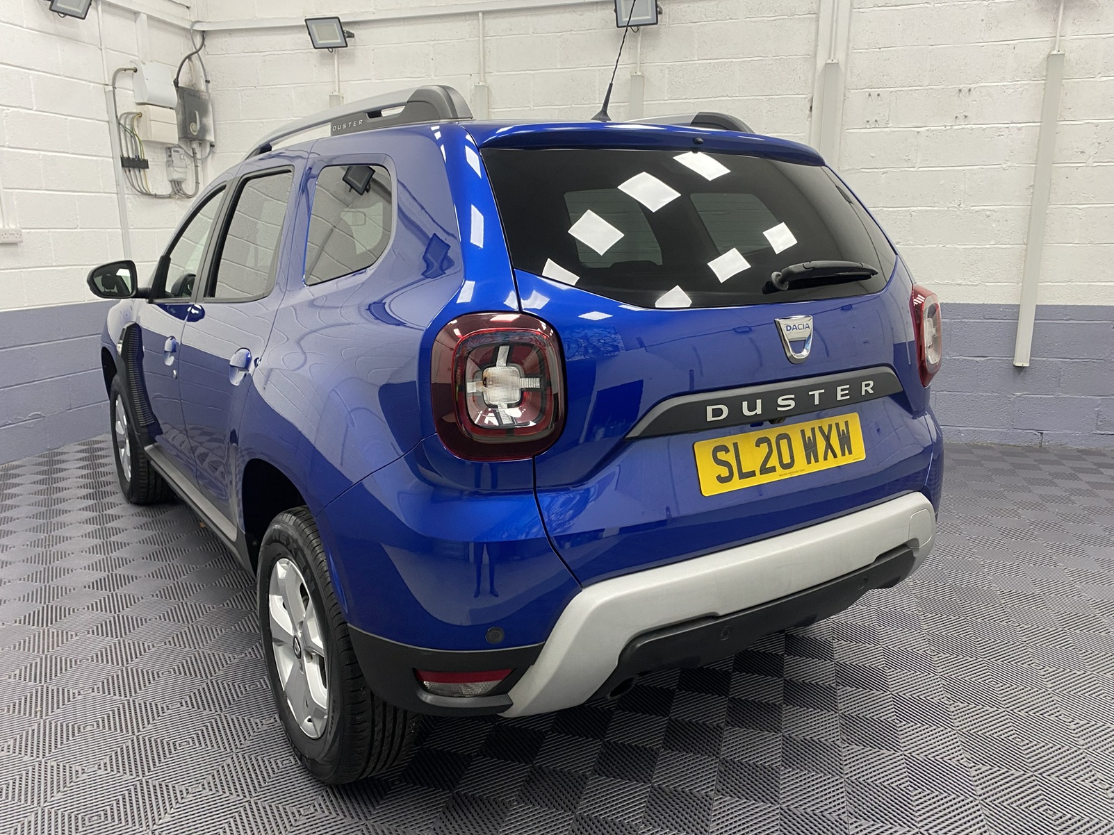 Metallic Blue Dacia Duster Comfort for sale at Michael Harraway Cars SL20 WXW 2