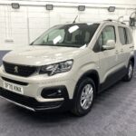 2020 Beige Peugeot Rifter front three quarter view showing the nearside of vehicle SF70 KNX