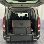2020 rear wheelchair ramp in the upright position fitted to a Peugeot Rifter WAV vehicle SF70 KNX