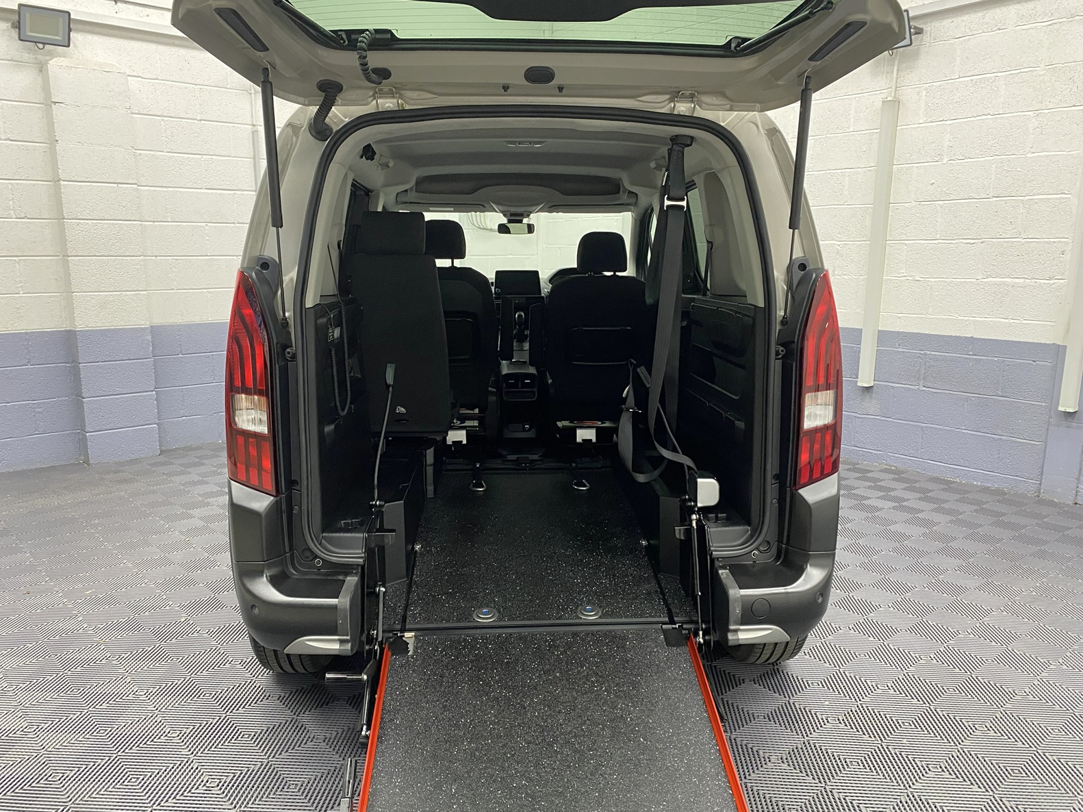 2020 Peugeot Rifter wheelchair accessible vehicle with the ramp deployed SF70 KNX