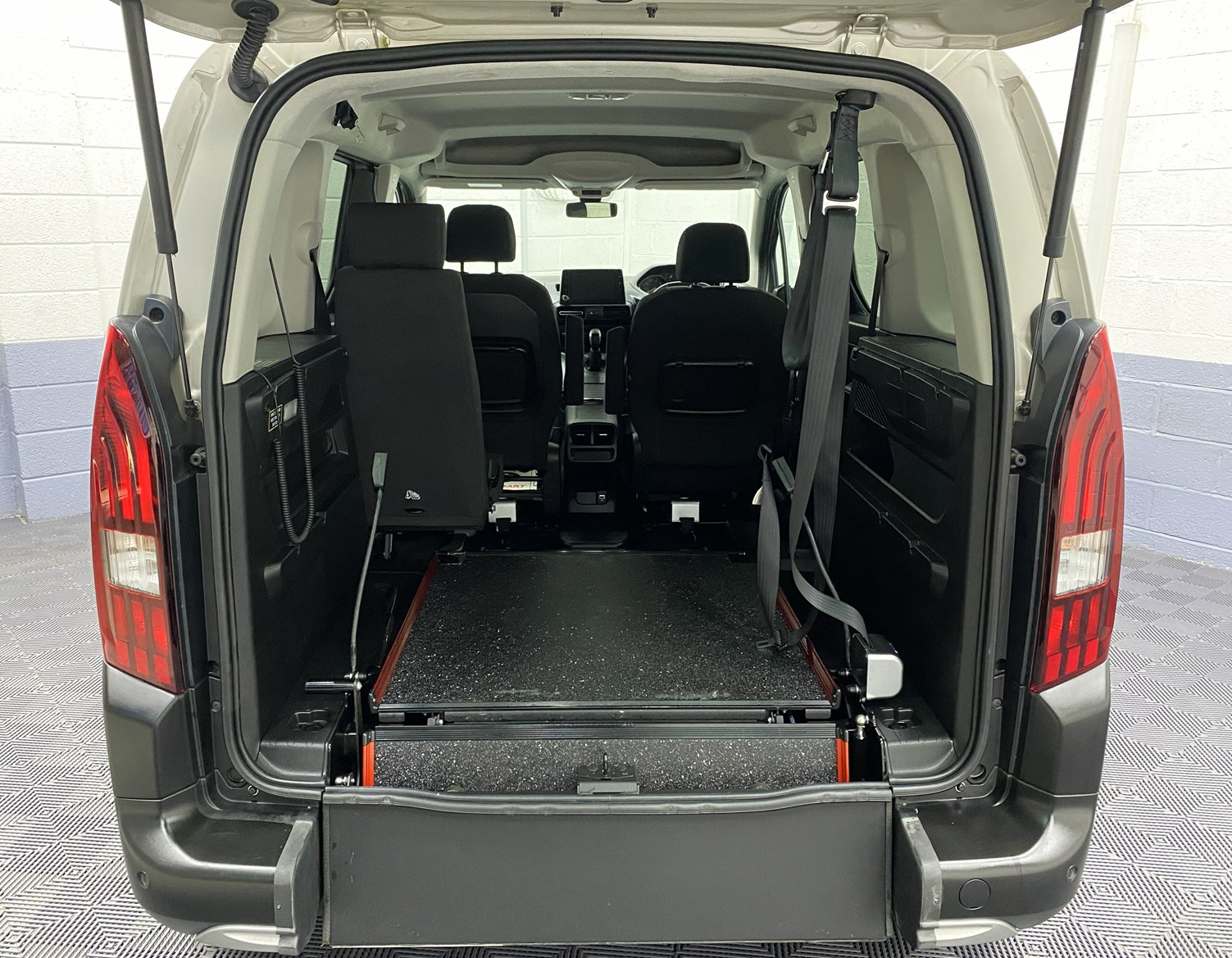 2020 Peugeot Rifter WAV with the rear wheelchair ramp in the fold flat position SF70 KNX