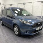 2022 Blue Ford Grand Tourneo Connect Zetec front three quarter view SG22 OKT