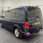 2018 Blue Volkswagen Transporter LWB wheelchair accessible vehicle rear three quarter view YJ68 BMU
