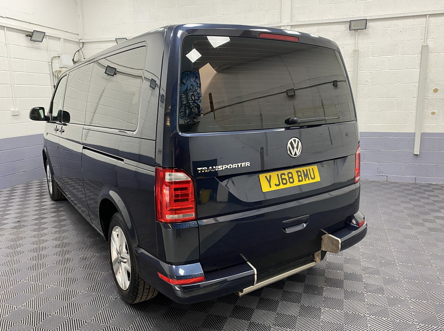2018 Volkswagen Transporter LWB wheelchair accessible vehicle rear three quarter view YJ68 BMU