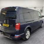 2018 Blue Volkswagen Transporter LWB wheelchair accessible vehicle rear three quarter drivers side YJ68 BMU