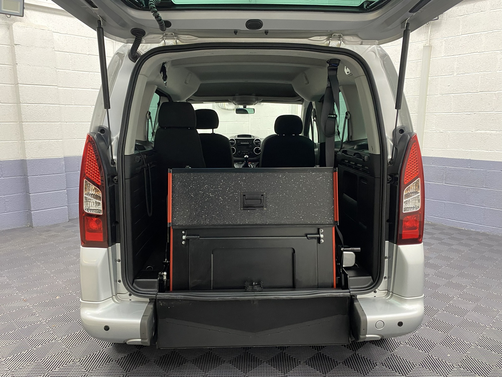 2019 Peugeot Partner Tepee WAV vehicle rear ramp in the stored position SF68 FKN