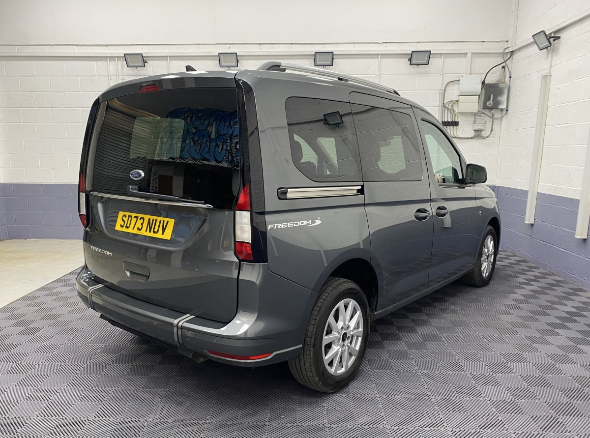 2023 Ford Tourneo Connect wheelchair accessible vehicle rear three quarter view SD73NUV