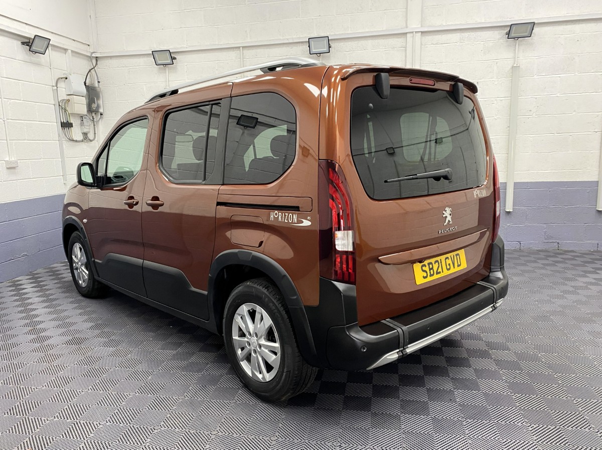 2021 Peugeot Rifter WAV vehicle rear three quarter view SB21GVD