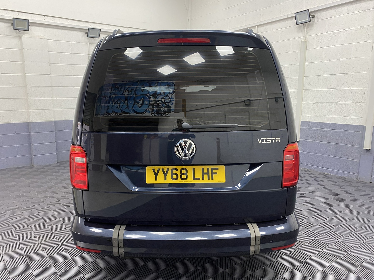 Volkswagen Caddy Maxi WAV rear view with tailgate closed YY68LHF