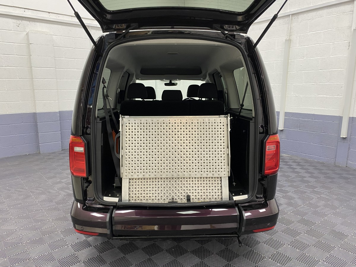Volkswagen Caddy Maxi Wheelchair accessible vehicle rear ramp in stored position NK70ASO