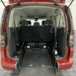 2023 Volkswagen Caddy Maxi WAV showing the rear wheelchair area and lowered floor section SJ23UDV