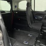 Lowered rear floor and single rear seat fitted to a Peugeot Rifter wheelchair accessible vehicle SB21GJK