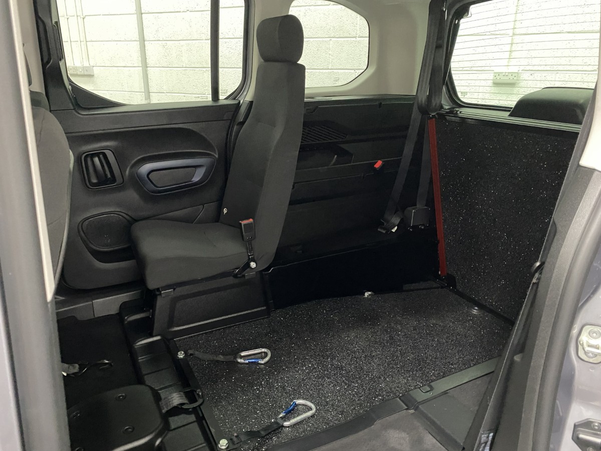 Peugeot Rifter wheelchair accessible vehicle single rear seat and wheelchair area SG23XYD