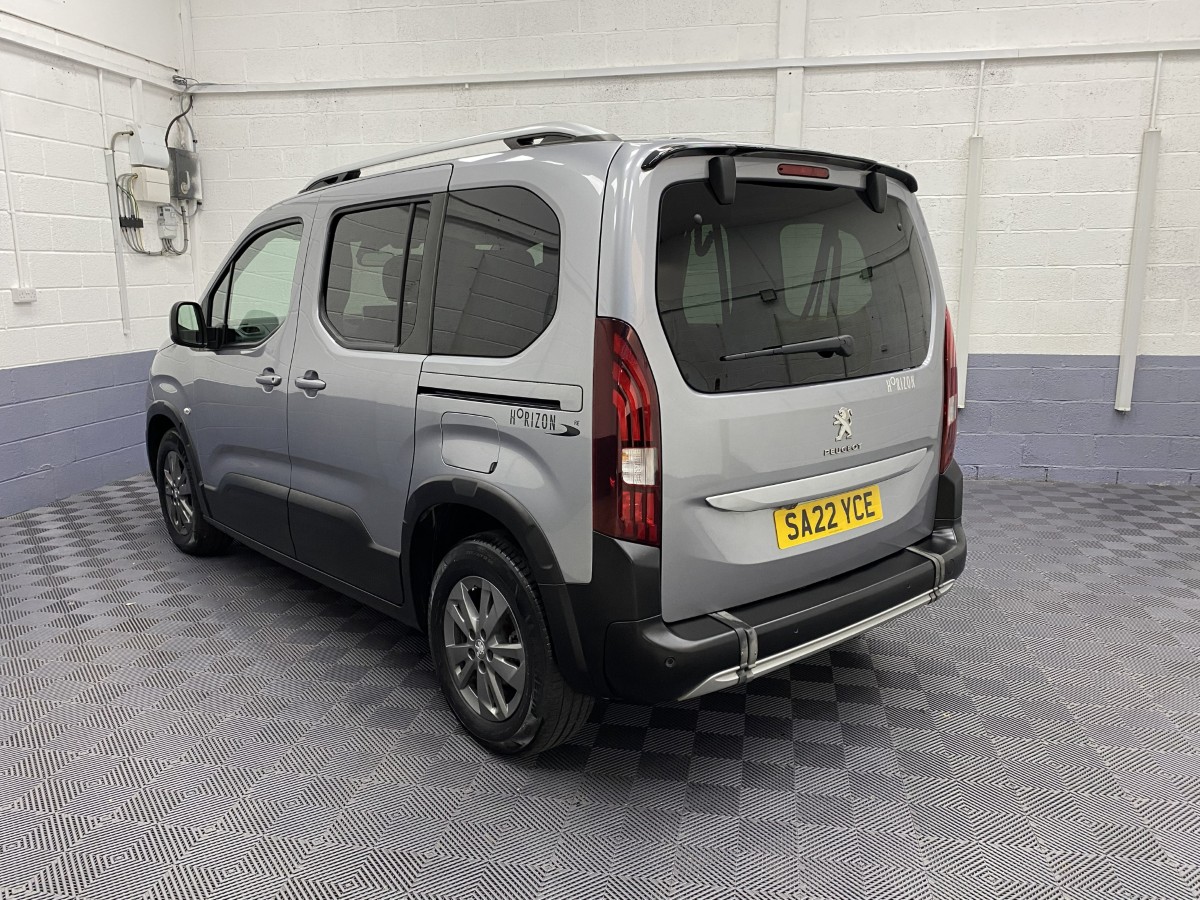 Peugeot Rifter wheelchair accessible rear three quarter view SA22YCE