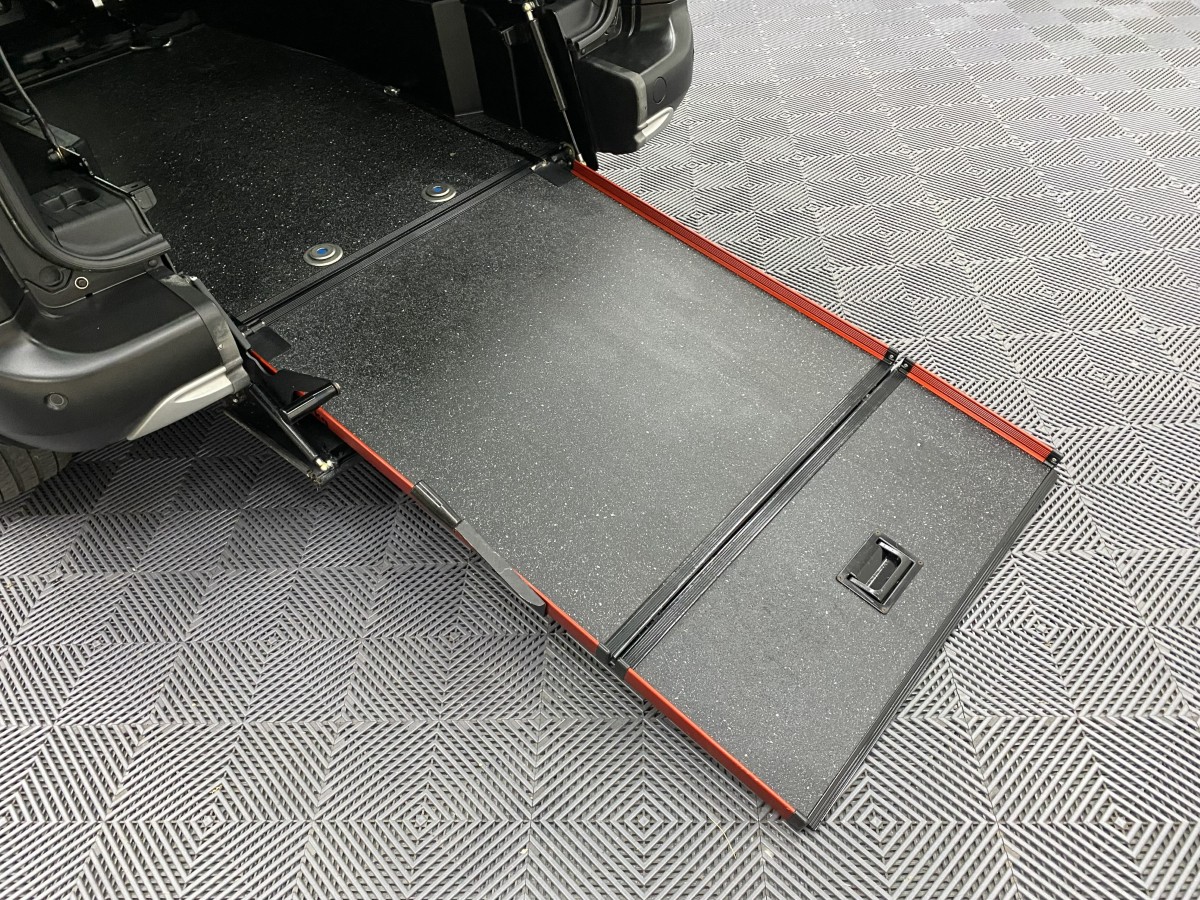 Peugeot Rifter wheelchair accessible rear wheelchair ramp deployed SA22YCE