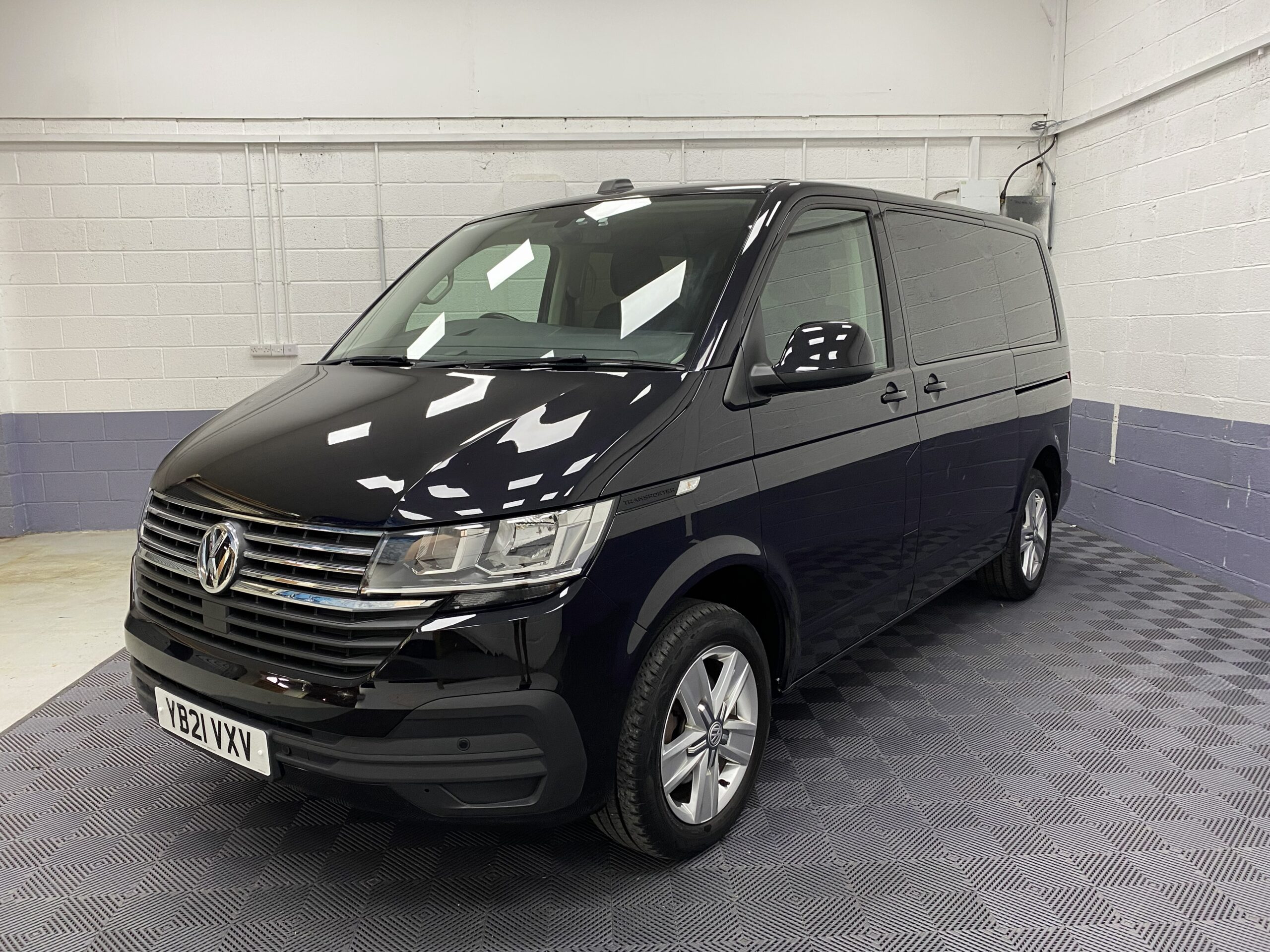 2021 Volkswagen Transporter T6.1 wheelchair accessible vehicle front three quarter view YB21 VXV