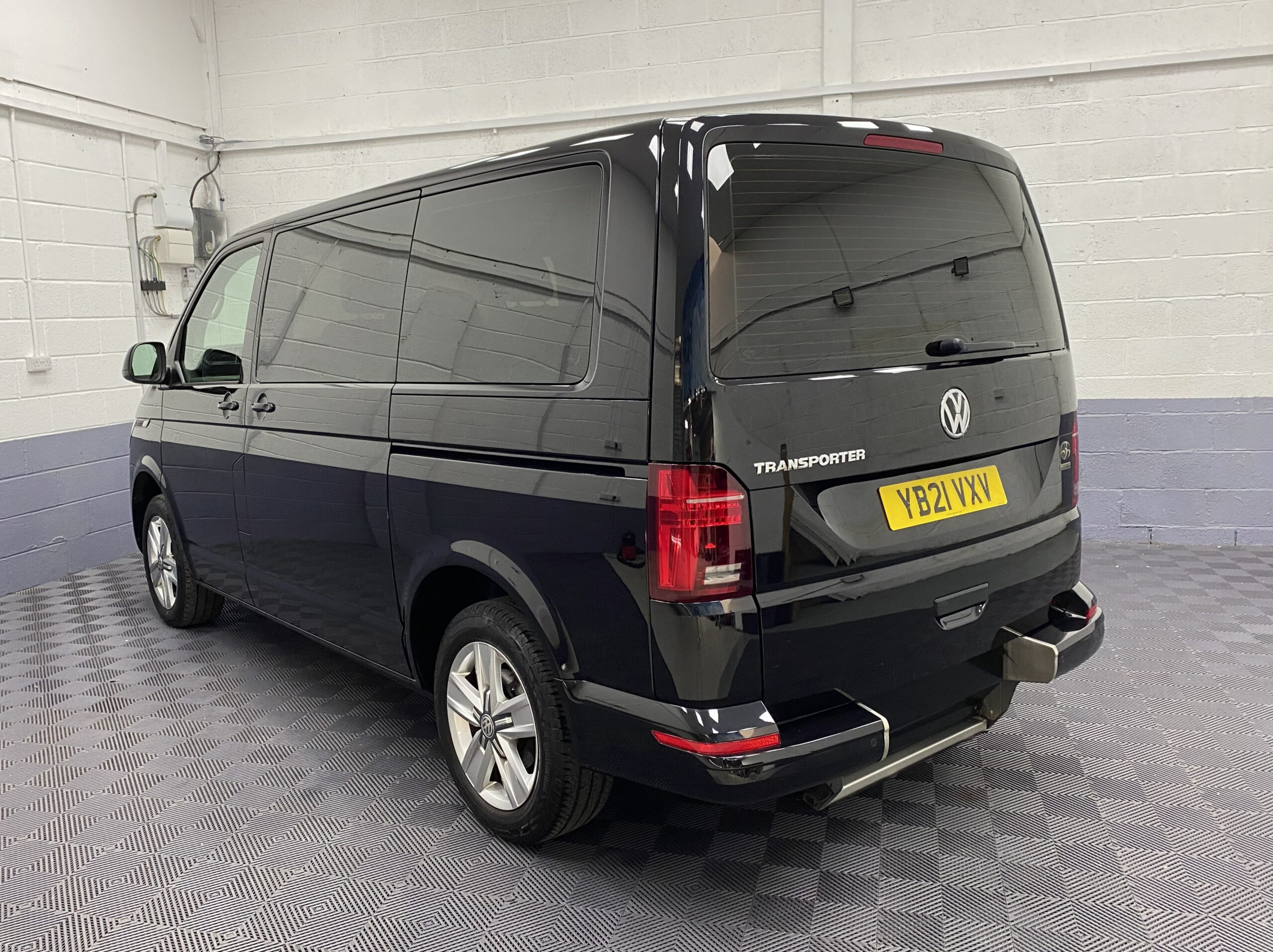 Volkswagen Transporter T6.1 Automatic Wheelchair accessible vehicle rear three quarter view with YB21VXV