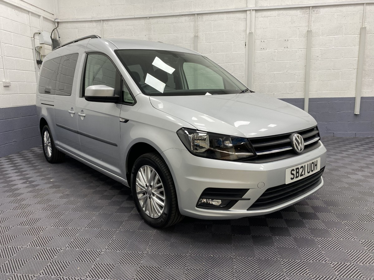 Volkswagen Caddy Maxi wheelchair accessible vehicle front three quarter view SB21UOH