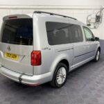 Volkswagen Caddy Maxi wheelchair accessible vehicle rear three quarter view offside SB21UOH