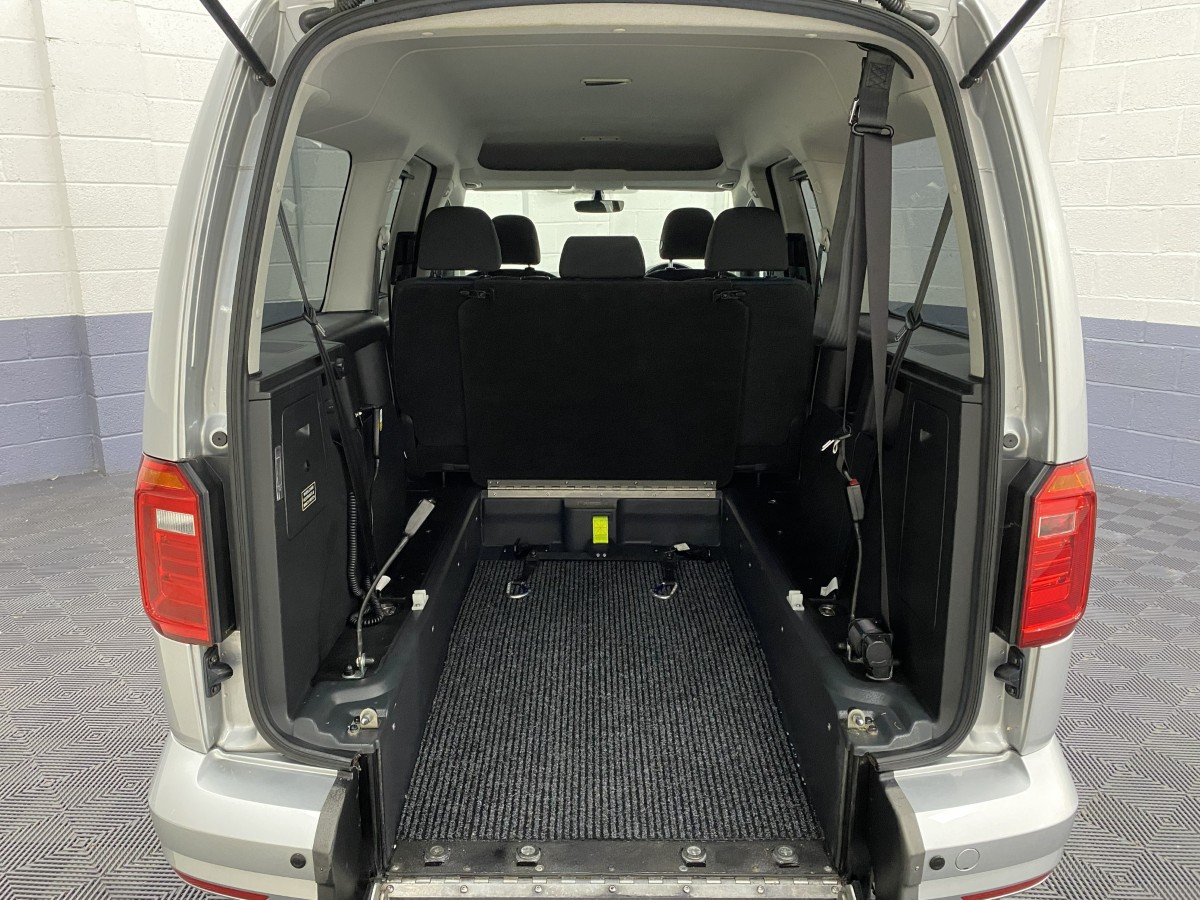 Volkswagen Caddy Maxi wheelchair accessible vehicle rear wheelchair area and lowered floor section SB21UOH