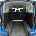 2022 Volkswagen Caddy Maxi Petrol wheelchair accessible vehicle rear wheelchair area showing extra lowered rear floor section NK72AUL