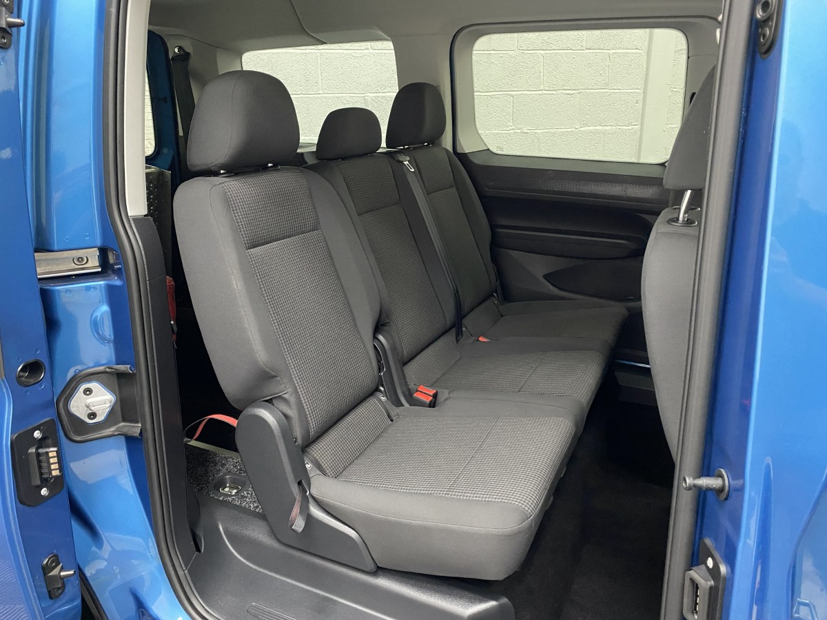 2022 Volkswagen Caddy Maxi Petrol wheelchair accessible vehicle rear three seats NK72AUL