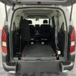 A Peugeot Rifter LWB Automatic Wheelchair Accessible Vehicle rear wheelchair ramp in the fold flat position SB24MJY