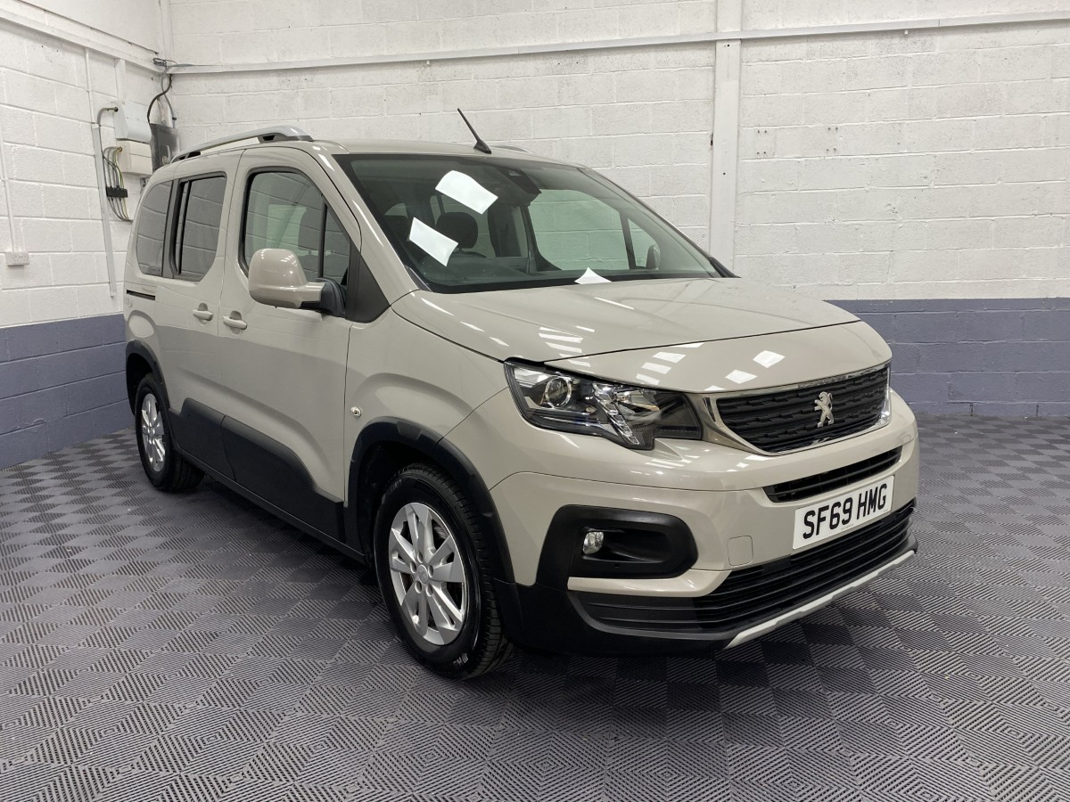 Front three quarter view of a Peugeot Rifter Wheelchair Accessible Vehicle SF69HMG