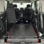 The rear wheelchair ramp in the fold flat position fitted to a Peugeot Rifter WAV SF69HMG
